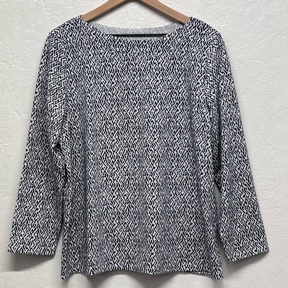 Rafaella - Women's Bell Sleeve Boatneck Drapey French Terry Knit Top - XL